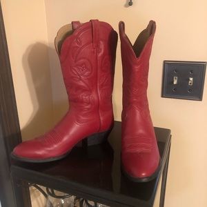Women’s Ariart Red Cowboy Boots Size 9